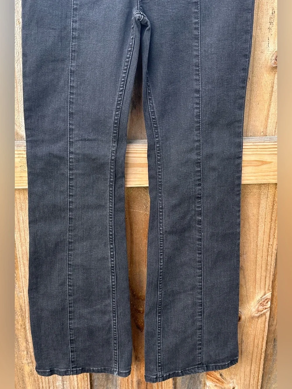 Free People We The Free Black Flare Wide-Leg Jeans Size 28 Boho